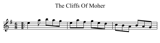 The Cliffs Of Moher - staff notation