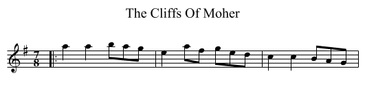 The Cliffs Of Moher - staff notation