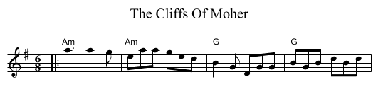 The Cliffs Of Moher - staff notation