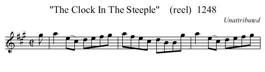 The Clock In The Steeple    (reel)  1248 - staff notation