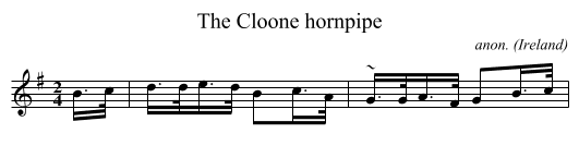 The Cloone hornpipe - staff notation