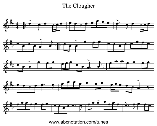 The Clougher - staff notation