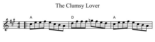 The Clumsy Lover - staff notation