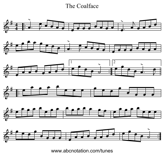 The Coalface - staff notation