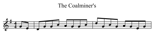 The Coalminer's - staff notation