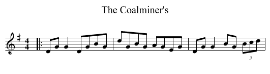 The Coalminer's - staff notation