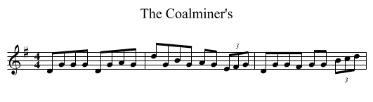 The Coalminer's - staff notation