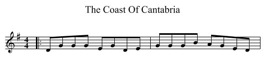 The Coast Of Cantabria - staff notation