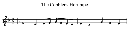 The Cobbler's Hornpipe - staff notation