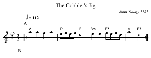 The Cobbler's Jig - staff notation