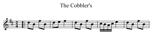 The Cobbler's - staff notation