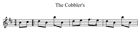 The Cobbler's - staff notation