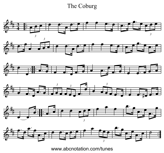 The Coburg - staff notation