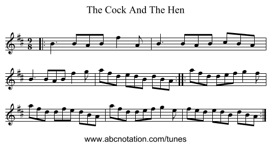 The Cock And The Hen - staff notation
