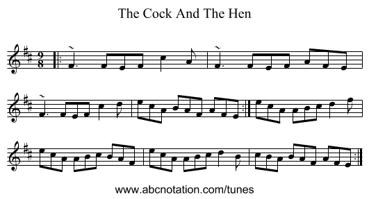 The Cock And The Hen - staff notation