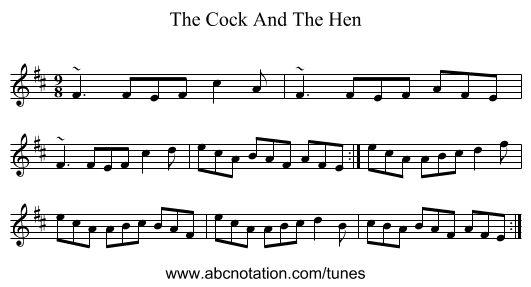 The Cock And The Hen - staff notation