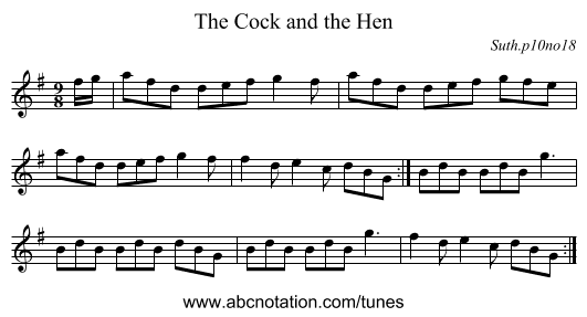 The Cock and the Hen - staff notation
