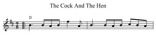 The Cock And The Hen - staff notation