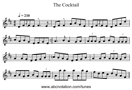 The Cocktail - staff notation