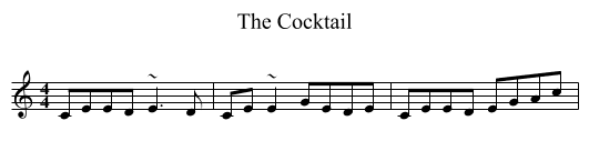 The Cocktail - staff notation
