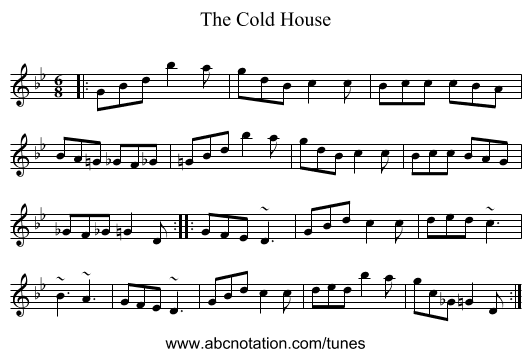 The Cold House - staff notation