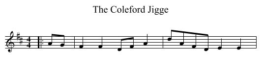 The Coleford Jigge - staff notation