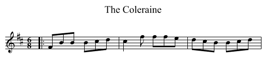 The Coleraine - staff notation