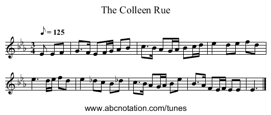 The Colleen Rue - staff notation