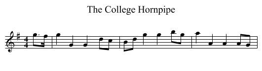 The College Hornpipe - staff notation