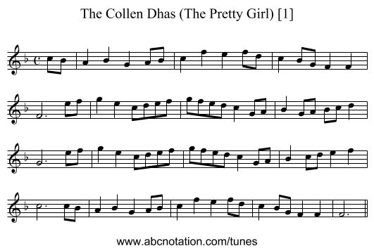 The Collen Dhas (The Pretty Girl) [1] - staff notation