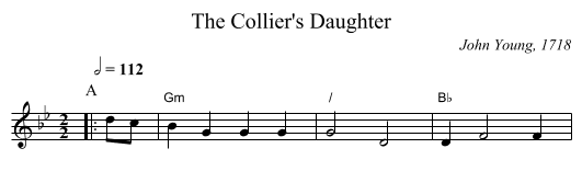 The Collier's Daughter - staff notation