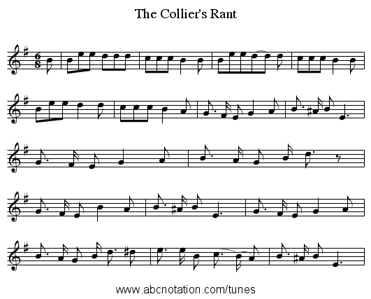 The Collier's Rant - staff notation