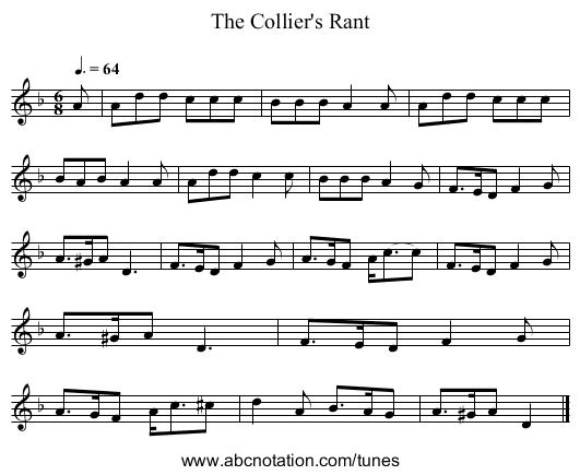 The Collier's Rant - staff notation
