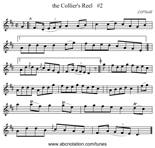 the Collier's Reel   #2 - staff notation