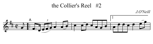 the Collier's Reel   #2 - staff notation