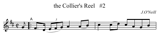 the Collier's Reel   #2 - staff notation
