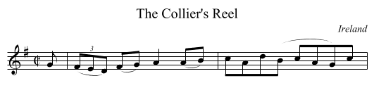The Collier's Reel - staff notation