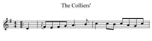 The Colliers' - staff notation
