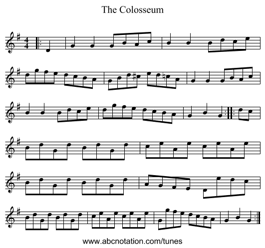 The Colosseum - staff notation