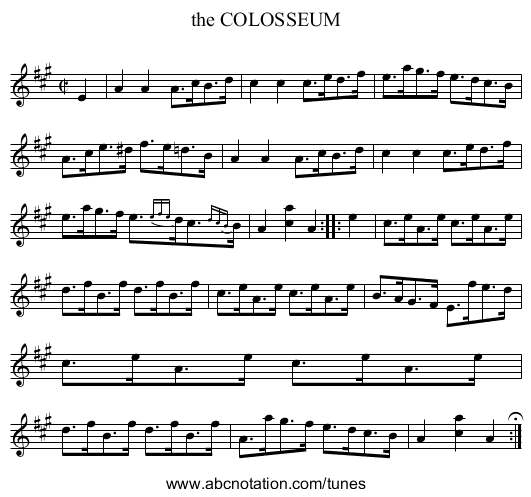 the COLOSSEUM - staff notation