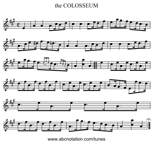 the COLOSSEUM - staff notation