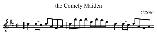 the Comely Maiden - staff notation