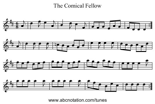 The Comical Fellow - staff notation