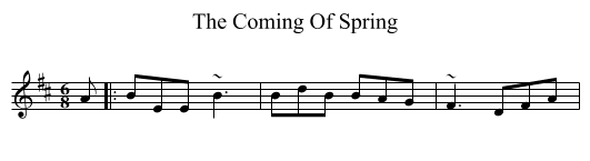 The Coming Of Spring - staff notation