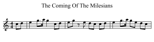 The Coming Of The Milesians - staff notation