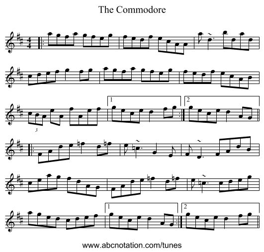 The Commodore - staff notation