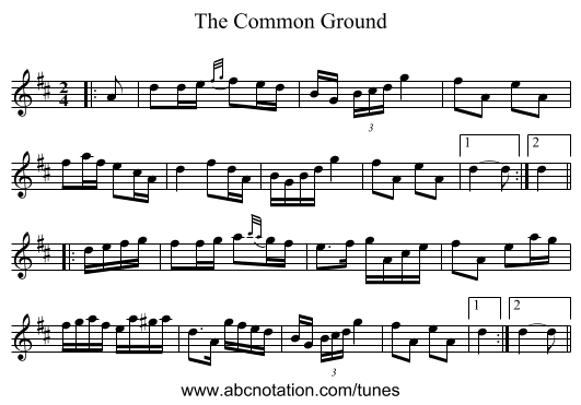 The Common Ground - staff notation