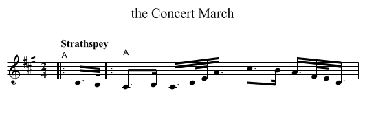 the Concert March - staff notation