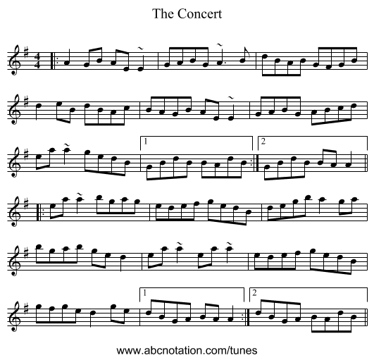 The Concert - staff notation