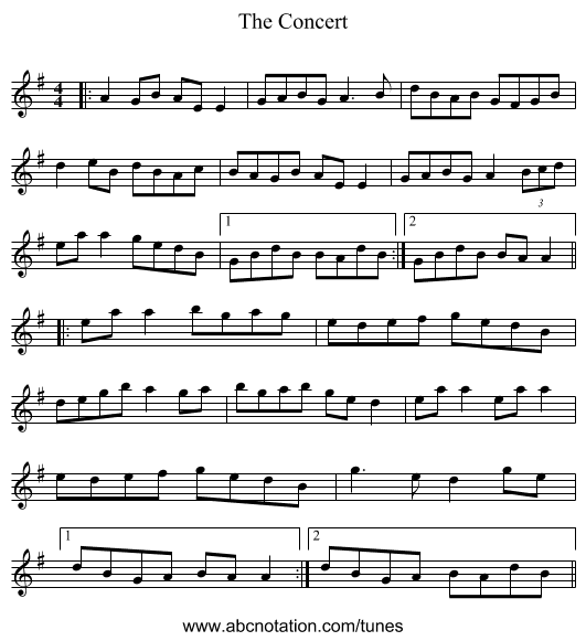 The Concert - staff notation